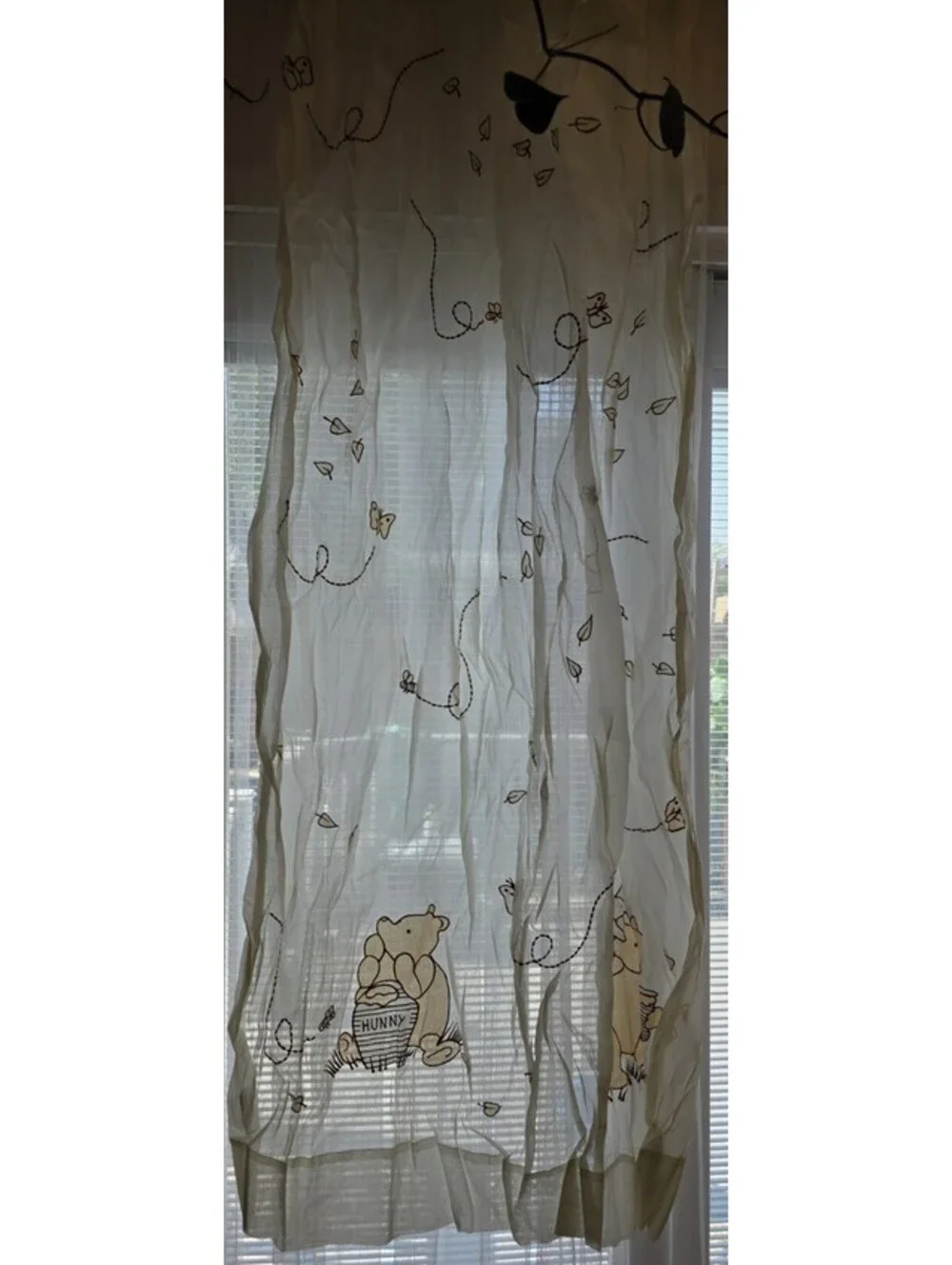 VTG Winnie The Pooh Classic Curtain Panels Sheer 42x60 Set Of 3